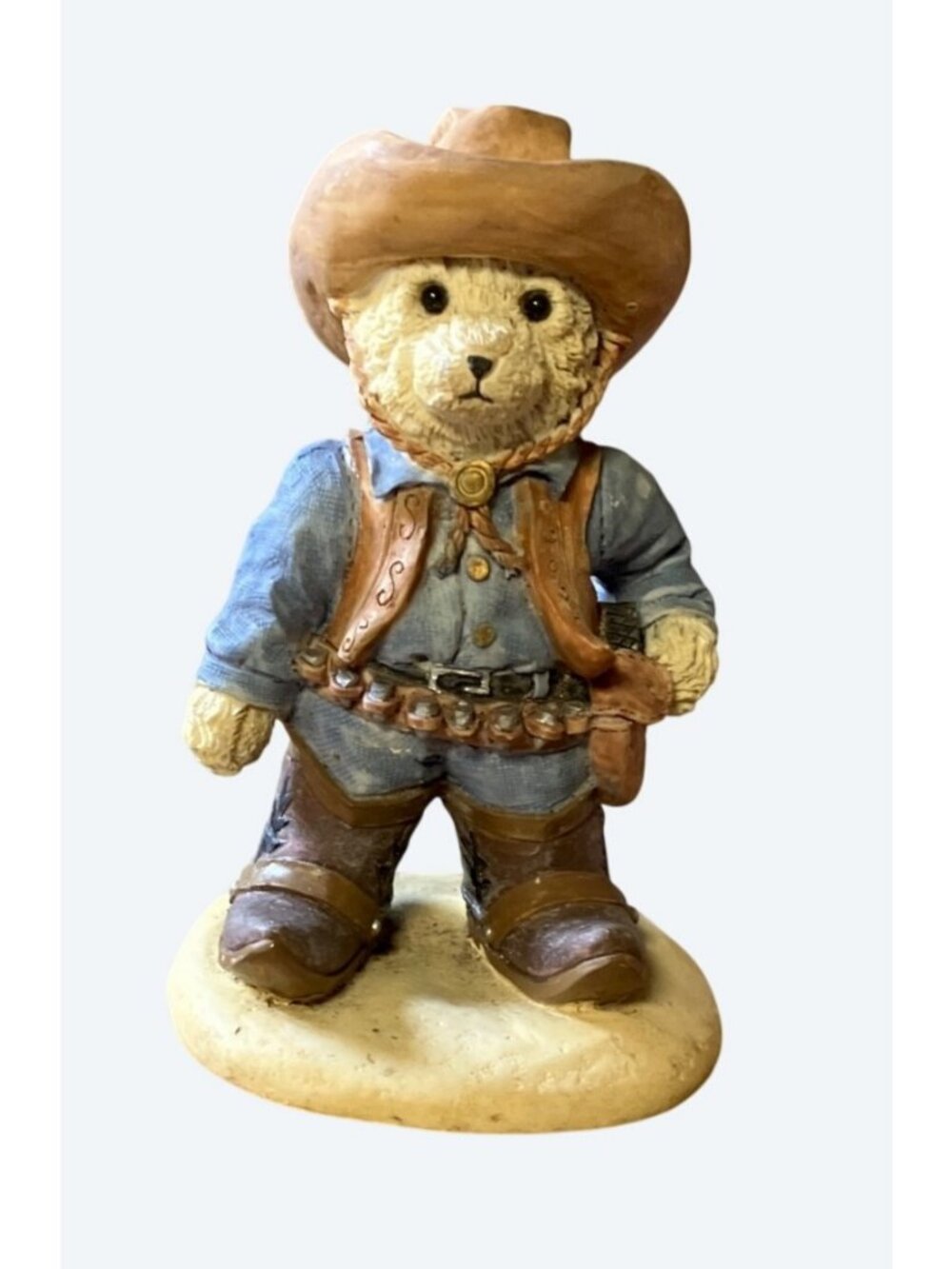 Bears Around The World Cowboy Resin Figurine Western Decor Collectible 5" Tall